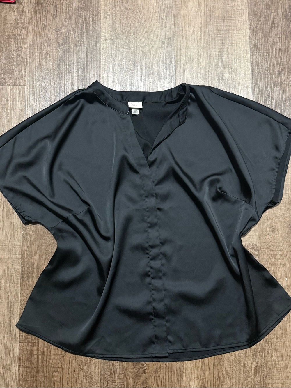 Target: a new day Black Satin V-Neck Dolman Top